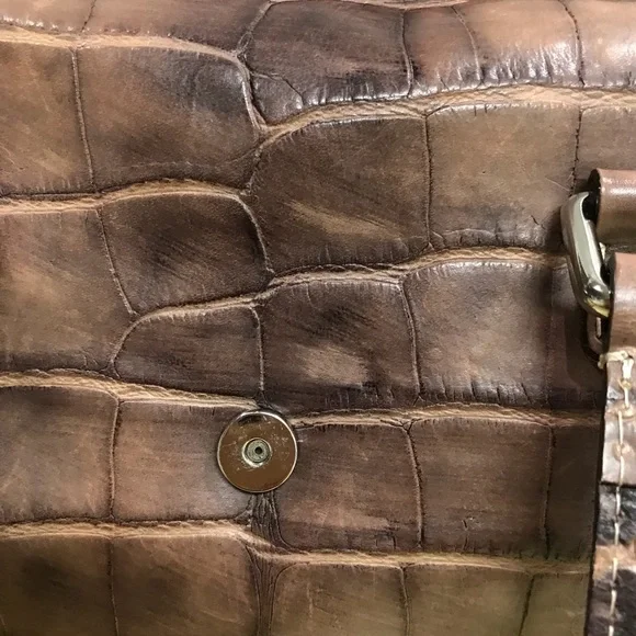 Dooney & Bourke Brown Croc Embossed Bag - Picture 10 of 14